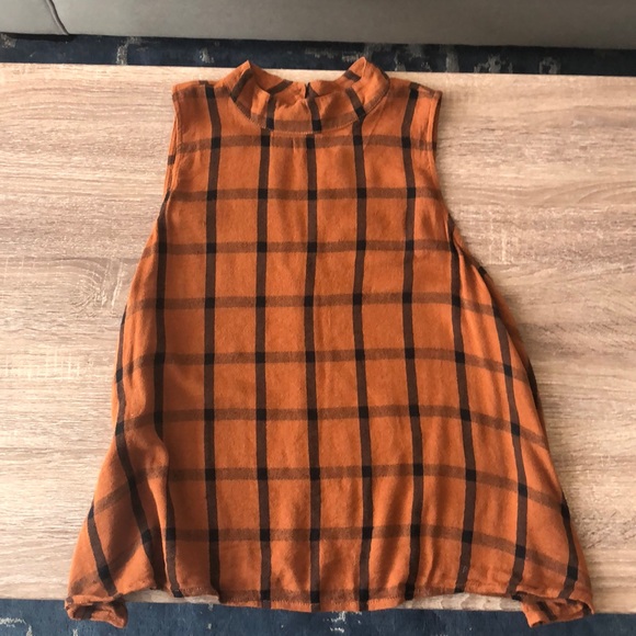 bp Tops - BP Mock-Turtleneck Burnt-Orange/Black Top